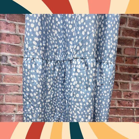 WhizMax Blue Polka Dot Maxi Dress 2XL Off Shoulder Smocked Bodice Cotton Blend - Picture 3 of 7